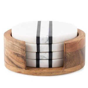 Modern Minimalist Marble <b>Coasters</b> <b>Set</b> With Smooth Finish Decorative <b>Coasters</b> For Stylish Home Kitchen And Dining Area - Product Image 1