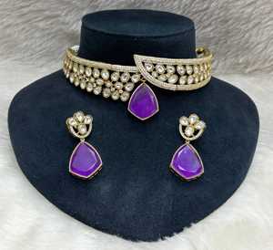 Nouvel Arrivage Parure Collier Ras-de-cou et Boucles d'oreilles en Laiton avec Micro-incrustations Plaqué Or 14 carats pour Femme, Bijoux d'Imitation pour Fiançailles, Mariage et Fêtes - Product Image 6