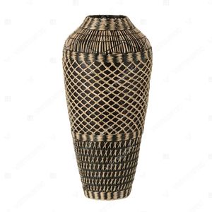 Vietrustic Bamboo <b>Frame</b> Black Woven <b>Plant</b> and Vase Seagrass Vase Table Jar Holder <b>Plant</b> Vase - Product Image 3