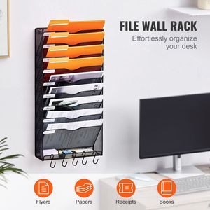 Portadocumenti da Parete in Metallo a 10 Tasche in Rete, Organizzatore per Riviste, Posta, Documenti - Portachiavi e Organizzatore Posta da Parete - Product Image 2