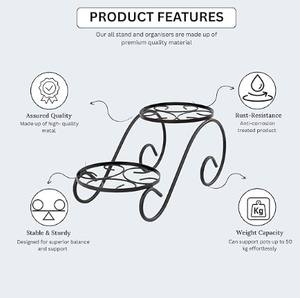 Support de plante en fer pour une utilisation en intérieur et en extérieur, support élégant pour plantes en pot, fleurs et ornements - Product Image 1