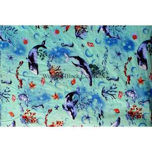 Tissu en mousseline de coton 100% imprimé sur mesure, style uni et côtelé, imprimé à la main au sérigraphie, motif floral, couleurs pastel, pour usage en ameublement et confection de costumes - Product Image 5