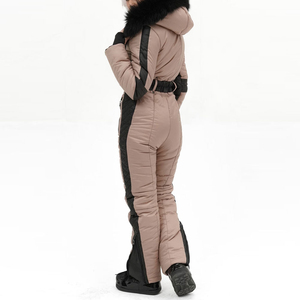 ชุดสกีผู้หญิงแบบมีฮู้ดสำหรับฤดูหนาว ราคาประหยัด ผ้าซอฟต์เชลล์ Polartec กันน้ำ ระบายอากาศ กันลม เป็นมิตรกับสิ่งแวดล้อม พร้อมฉนวนกันความร้อน Thinsulate - Product Image 4