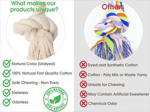 Gran Colección de Juguetes para Mascotas, Divertidos e Interactivos, Cuerdas de Algodón Naturales Resistentes con 2 Nudos, Juguetes para Perros de 12 Pulgadas, Duraderos para Masticadores Agresivos, Multicolores - Product Image 4