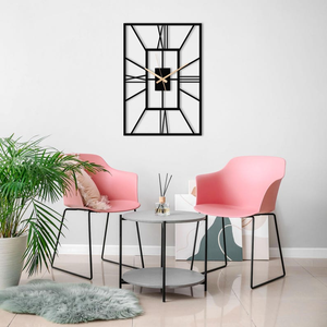 Modern Rectangular Metal Wall <b>Clock</b> Geometric Roman Numeral Designer <b>Clock</b> Minimalist Black Decorative Wall <b>Art</b> for Living Room - Product Image 5
