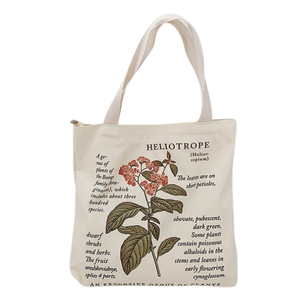 Recycled Cotton Canvas Shopping Tote <b>Bag</b> with Zipper Custom Logo Print OEM Manufacturer Wholesale - Product Image 4