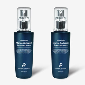 Differ&Deeper Double Effect Marine Collagen Anti-Aging Advanced <b>Face</b> <b>Serum</b> with Hyaluronic Acid 50ml Glass Bottle for Men - Product Image 4