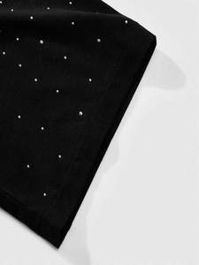 เสื้อยืดโอเวอร์ไซส์สีดำลายกราฟิกลอสแอนเจลิสประดับคริสตัลพรีเมียม ผ้าคอตตอนหนา สไตล์สตรีทแวร์ รับผลิตเสื้อผู้ชาย OEM - Product Image 4