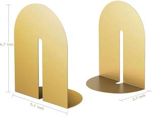 Porte-livres décoratifs classiques en aluminium de marque privée avec finition élégante pour une décoration traditionnelle de bureau et de bibliothèque à domicile - Product Image 4