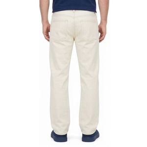 Custom <b>White</b> <b>Mens</b> Denim Pants Relaxed Fit Pure Woven Cotton Twill Clean Mid Rise Plain Streetwear Daily Jean <b>Trousers</b> - Product Image 2