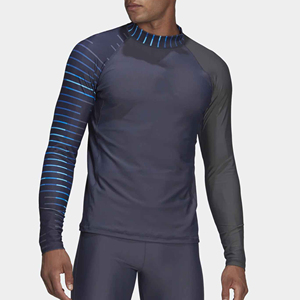 <b>Men's</b> Dark Blue Full Sleeve Rash Guard Printed Polyester/Nylon Quick Dry <b>Compression</b> <b>Shirt</b> for BJJ MMA UPF 50+ - Product Image 1