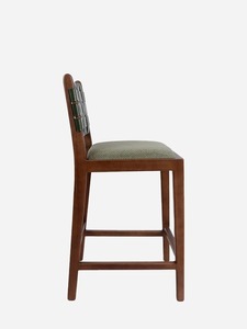 Commercial Grade Teak Wood Bar <b>Stool</b> with Back – Modern Counter Chair for Cafe Restaurant & Hotel Use - Product Image 3