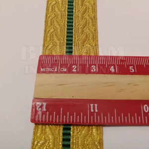 Bordure en dentelle tressée double face dorée de haute qualité, galon de dentelle métallique jacquard pour uniformes et garnitures - Product Image 6
