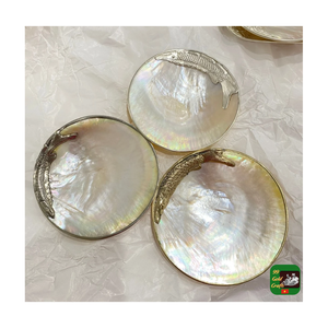 Assiette décorative en nacre naturelle polie, artisanat en coquillage, plaque de nacre, plaque en nacre de caviar, art de la coquillage - Product Image 3