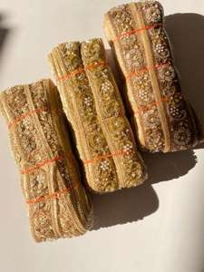 Dentelles festonnées en twill brodées sur mesure, imperméables, en deux couleurs, avec perles et paillettes, pour accessoires vestimentaires, costumes pour femmes - Product Image 6