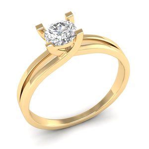 REYES Hot Selling 14K Solid Gold Round Cut 0.5 Carat Lab Grown Diamond Single <b>Stone</b> Eternity Ring For Women Fine Jewelry - Product Image 2