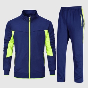 Conjunto Deportivo Casual para Hombre, Chaqueta con Cierre Completo, Cálido, Transpirable, de Secado Rápido, Traje Deportivo Ecológico, con Cierre de Cremallera en Contraste de Color - Product Image 1