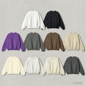 เสื้อสเวตเชิ้ตคอกลมทรงโอเวอร์ไซส์ ผ้าฝ้ายออร์แกนิค 100% หนัก 350 กรัม แบบสองด้าน สไตล์วินเทจ ยูนิเซ็กส์ ผ้าเฟรนช์เทอร์รี่ สำหรับฤดูหนาว - Product Image 4