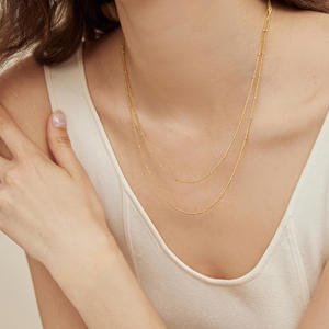 Collar con Colgante de Cobre con Microincrustaciones de Circonio y Letras en Inglés, Chapado en Oro Real de 14K, Gran Venta - Product Image 1