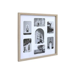 Solid Wood A2 Ornate Multi-Photo Collage <b>Wall</b> <b>Frame</b> 7 Pictures Natural Finish - Product Image 3