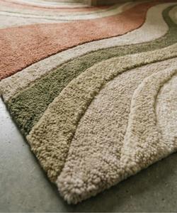 Luxury Modern <b>Abstract</b> Wavy Pattern Wool Plush Area Rug Soft Living Room Bedroom Floor Home Decor - Product Image 6