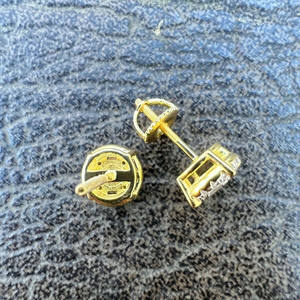 ต่างหูเพชรโมอิสซาไนต์ทรงบาแกตต์และทรงกลมชุบโรเดียมเงินแท้ 925 สำหรับผู้ชายและผู้หญิง ของขวัญวันครบรอบแต่งงาน - Product Image 6