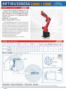 Robot industriel six axes BRTIRUS0805A, portée du bras 940 mm, charge utile 5 kg, adapté au chargement, au déchargement et au stampage - Product Image 4