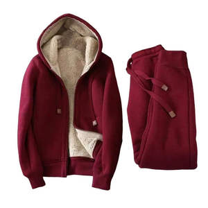 Conjunto Deportivo para Mujer, Talla Grande, Estampado, 100% Algodón Ecológico, Forro de Felpa, Chaqueta con Capucha, Pantalones Deportivos con Cordón, Sudadera con Capucha para Invierno - Product Image 6