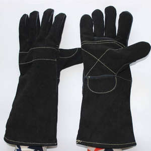 Guantes de Seguridad de Cuero Vacuno Resistentes al Calor, Modelo Largo, Color Rojo, para Soldadura, Gran Venta - Product Image 1