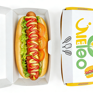 Boîte à lunch jetable pour hot-dogs coréens à emporter, avec laminage mat et gaufrage, biodégradable, taille personnalisée pour la vente à emporter - Product Image 3