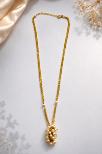 Collar Personalizado con Baño de Rodio, Colgante de Racimo de Perlas de Agua Dulce, Cadena con Dijes de Esmeraldas, Joyería Fina, Regalo Delicado para Mujer - Product Image 3