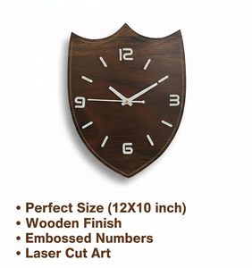 Wooden Quartz Arched Shape Modern Decorative Handmade Brown Wall <b>Watch</b> for Living Room Bedroom - Product Image 2