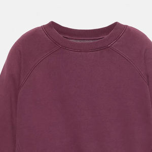 เสื้อสเวตเชิ้ตคอกลมสีเบอร์กันดีสำหรับผู้หญิง แขนยาว สีพื้น ผ้าถักเนื้อฝ้าย ระบายอากาศได้ดี เหมาะสำหรับใส่ในฤดูใบไม้ร่วง มีโลโก้ตัวอักษรด้านหน้า - Product Image 6