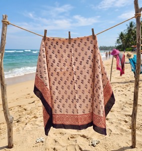 Paréo de plage en coton indien fait main, motif floral, pour femme, imprimé au bloc, 100 % coton, cache-maillot de bain - Product Image 6