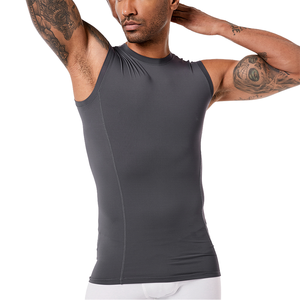 Custom Logo Printing Eco-Friendly Quick Dry 180g Cotton/Polyester Men's Casual Workout Summer Breathable Knitted Tank <b>Top</b> - Product Image 5