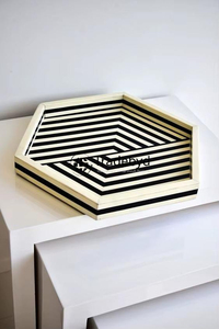 Bandeja Móvil Moderna Premium con Incrustaciones de Hueso, Hecha a Mano, Decorativa, para Café, Regalos y Servicio, por Tradebyd - Product Image 6