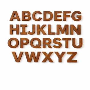 Letras del Alfabeto de Madera de Haya Natural Ecológicas de la A a la Z, Hechas a Mano, Duraderas, para el Aprendizaje de los Niños, Manualidades para Guardería - Product Image 1