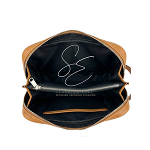 Neceser de Viaje de Cuero Genuino con Pelo Animal, Cierre de Cremallera, Organizador Portátil, Estilo Moderno, Asa Suave - Product Image 5