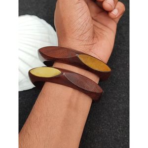 Bracelets en bois élégants faits à la main pour femmes, mode traditionnelle et tenue de fête, accessoires de bijoux de mode - Product Image 4