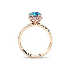 Anillo Redondo de Plata de Ley 925 con Topacio Azul Suizo Natural, Engaste de Puntas, Diseño Único Hecho a Mano, Venta al por Mayor de Joyería Fina - Product Image 2