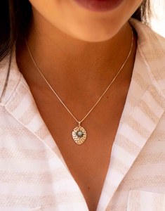 Pendentif en labradorite et larimar, argent sterling 925, martelé, délicat, vintage, charme bohème, bijoux faits à la main, cadeau pour elle, Rajasthan - Product Image 6
