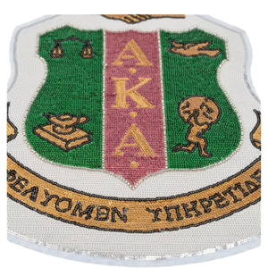 Green Pink and Gold Sequin Embroidery Shield Patch Large Decorative Applique <b>Badge</b> for Jackets Denim Backpacks and Hoodies - Product Image 4