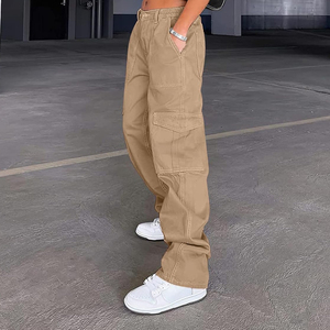 Pantalones Cargo de Tallas Grandes para Mujer al por Mayor, Pantalones Jogger Holgados de Cintura Alta con Bolsillos Laterales, Diseño Único - Product Image 3