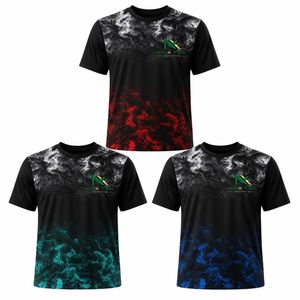 T-shirt personnalisé pour homme à séchage rapide avec imprimé feu et fumée, vêtement de sport d'été respirant en polyester, tee-shirt graphique par sublimation - Product Image 6