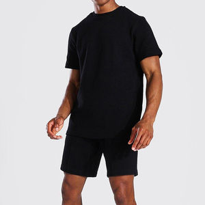 Nouvel ensemble décontracté pour homme, t-shirt et short en coton 100%, style streetwear, été, couleur unie, best-seller - Product Image 5