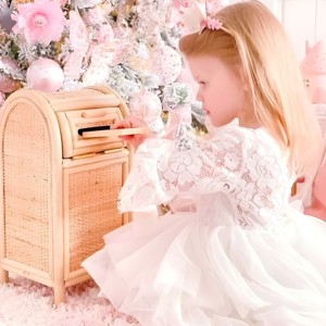 Boîte aux lettres jouet en rotin tressé, design adorable, pour enfants, jouets de simulation de boîte aux lettres, jouets de développement de la productivité - Product Image 2