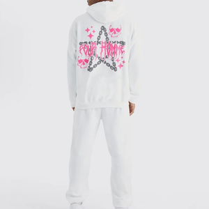 Ensemble de survêtement sportif en molleton respirant à séchage rapide pour homme, avec logo personnalisé, en coton, avec cordon de serrage, 2 pièces - Product Image 2