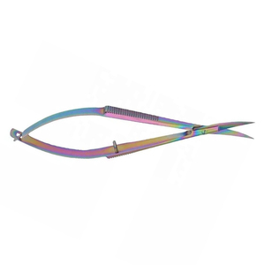 New Arrival <b>Plasma</b> Coated Spring Scissor for Lashes <b>Light</b> Weight & Extra Sharp Curved Blade Eyelash/Eyebrow Spring Scissors - Product Image 5