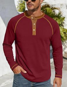 Men's Henley Long Sleeve Shirt Moisture Wicking Quick Dry Breathable 100% Cotton Jersey Fabric Eco-Friendly Casual Summer - Product Image 2