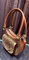 Tas Kulit Buatan Tangan Artisan untuk Wanita dengan Detail Ukiran Bunga Tradisional Desain Fashion Mewah Grosir